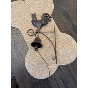 Solid Cast Iron Echoing Bell with Large Rooster on Top